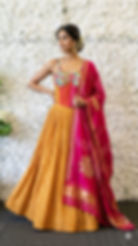 Thumbnail: Purple Bandhani Chaniya Choli Set with Embroidered Dupatta