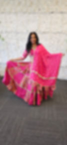 Thumbnail: Hot Pink Patchwork Chaniya Choli Set with Dupatta