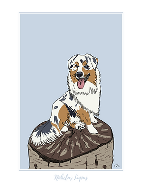 Fine Lines- Dog blue