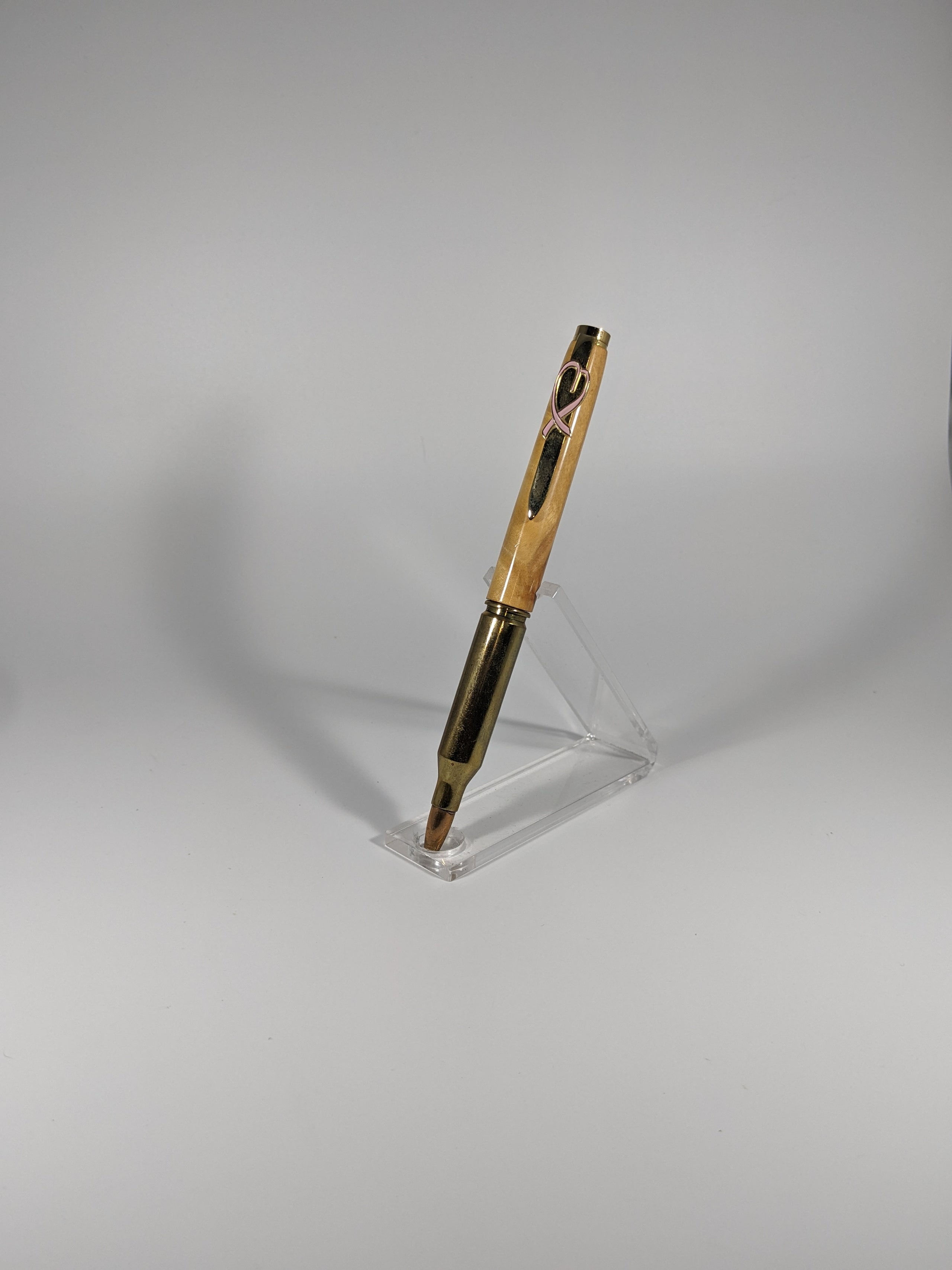 Box Elder Bullet with Pink Ribbon Clip