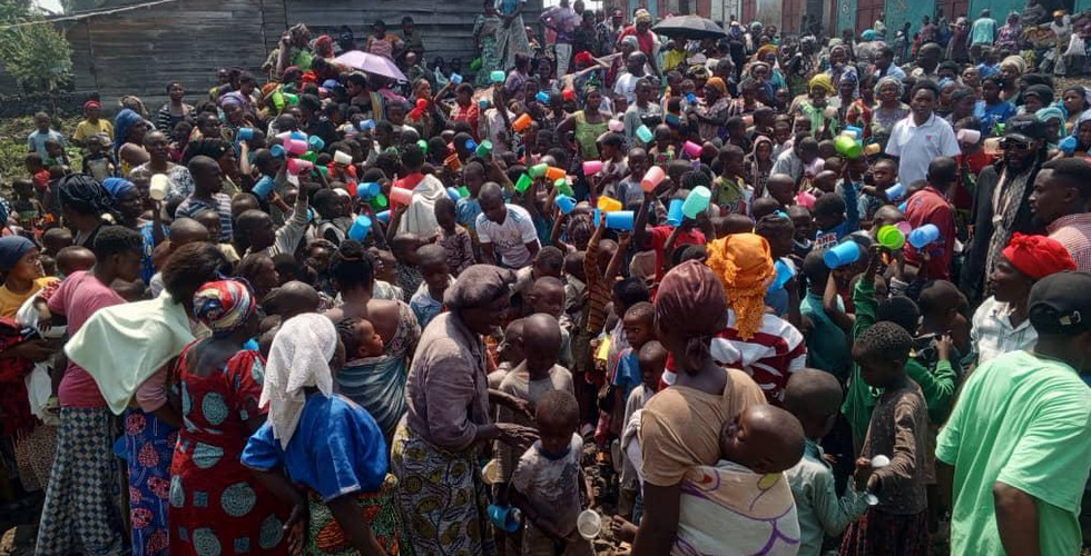 Food assistance for orphaned and vulnerable children in Goma.