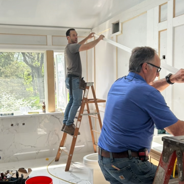 Wainscotting Molding Professional Installation in a Luxury Bath Remodel in Basking Ridge NJ by Promar Builders