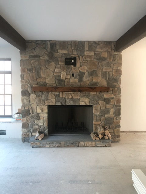 Custom Fireplace Decorative Stone Design in Bernardsville NJ by Promar Builders