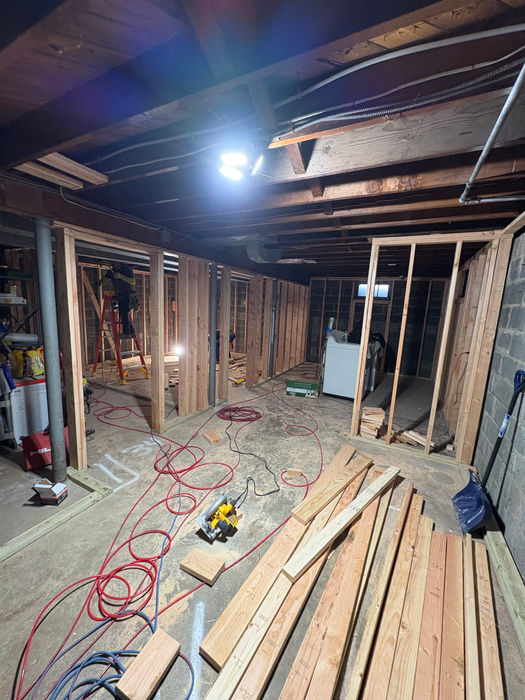 The Framing Phase of a Basement Remodel in Mountainside NJ by Promar Builders