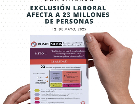 Exclusión laboral afecta a 23 millones de personas