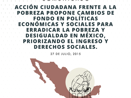 Pronunciamiento de la Acción Ciudadana Frente a la Pobreza sobre los nuevos datos de ingresos, pobreza y desigualdad