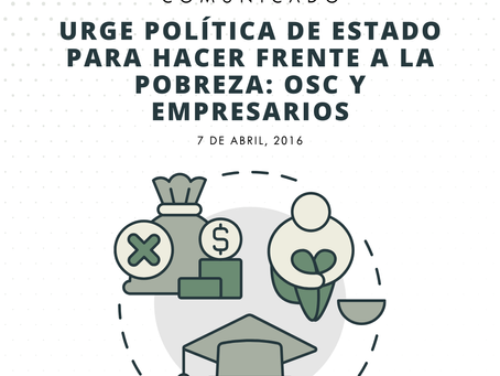 URGE POLÍTICA DE ESTADO PARA HACER FRENTE A LA POBREZA: OSC Y EMPRESARIOS