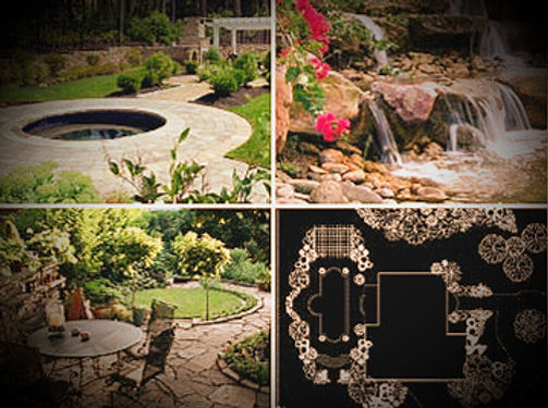 Feature Pond Dry Creek Bed Paving and Landscape Plans