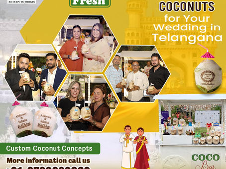 Emboss Coconuts & Custom Coconut Water Stall Now Available for Telangana Weddings