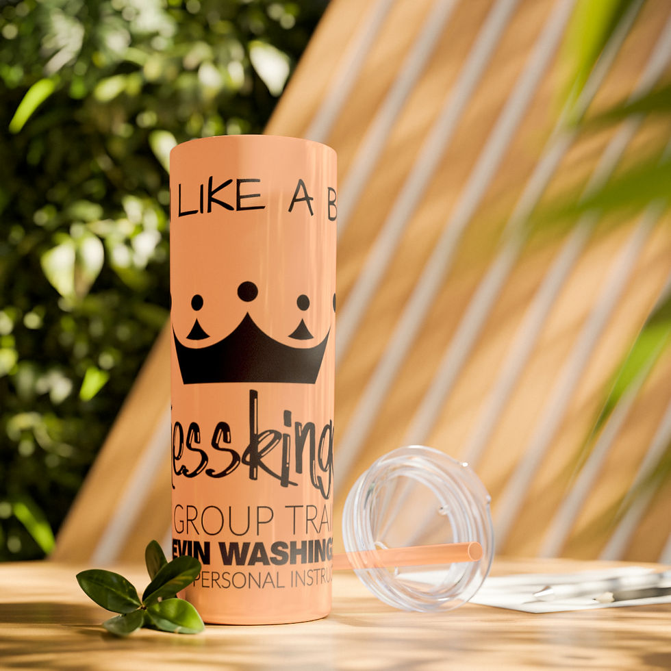 Thumbnail: Train Like A Beast Skinny Tumbler with Straw, 20oz