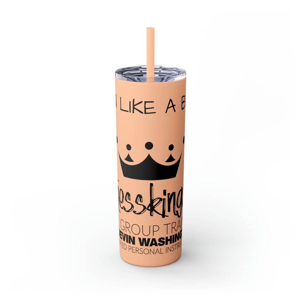 Thumbnail: Train Like A Beast Skinny Tumbler with Straw, 20oz