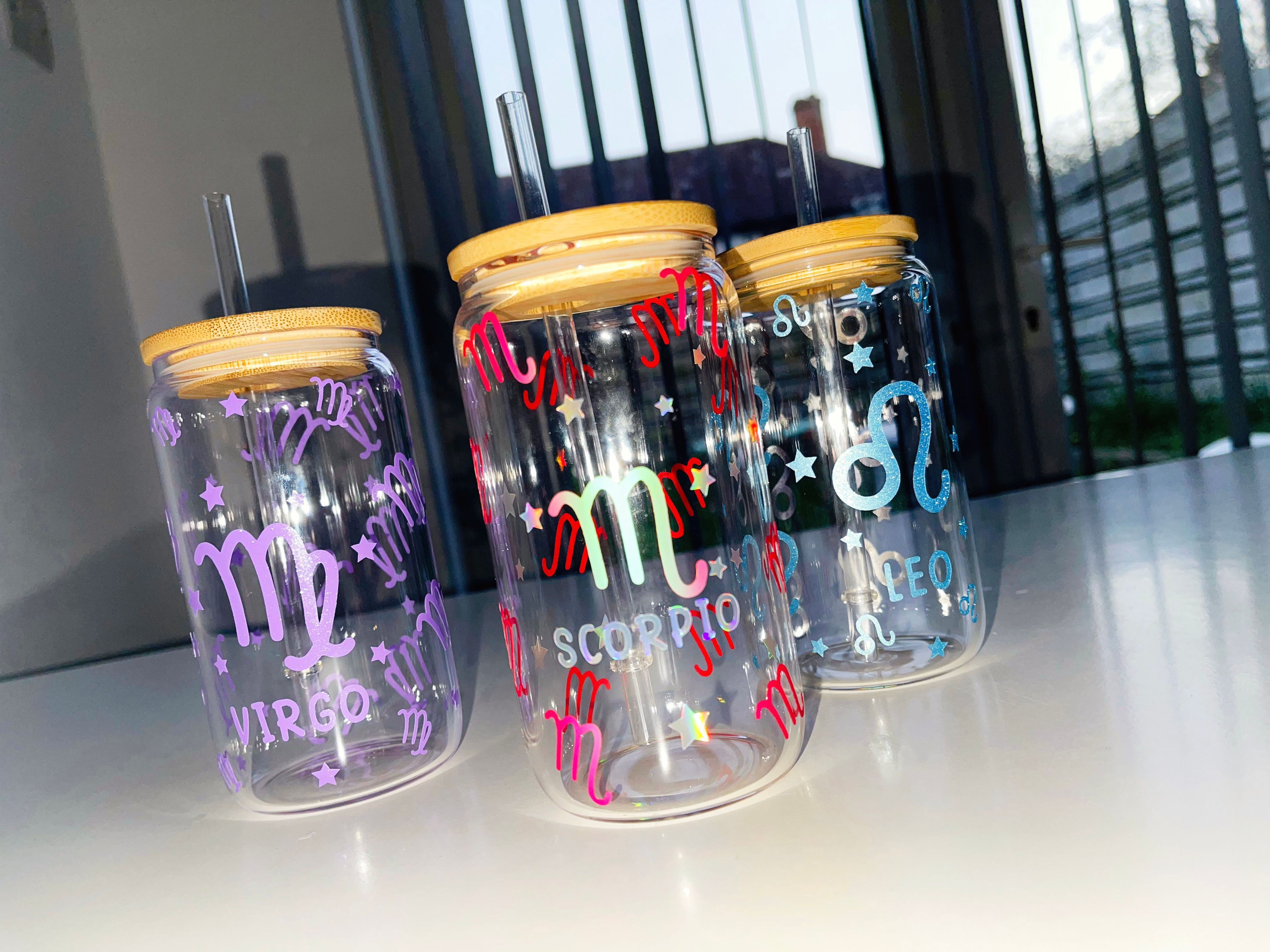 Personalised Beer Can/Glass Cup with Zodiac Sign