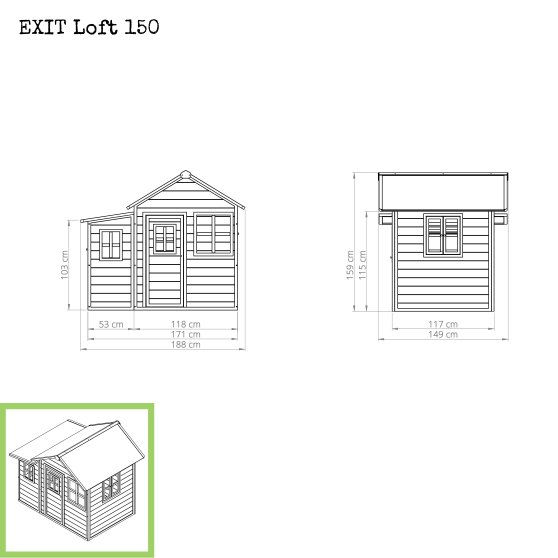 Μικρογραφία: Ξύλινο Σπιτάκι  σε  χρώμα φυσικό με προέκταση   Ύψος 159εκ. κωδ.EX50021100