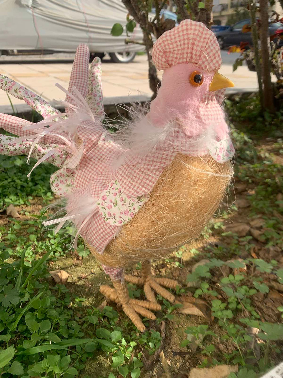 Vintage κότα σε ροζ αποχρώσεις Ύψος 30 εκ. κωδ. PS179 www.worldfamilytime.com