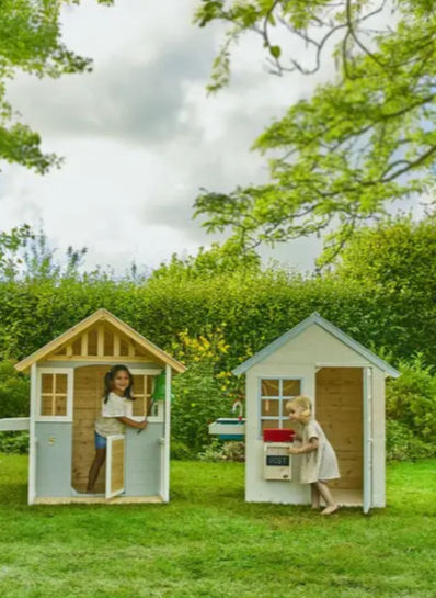 Χωριουδάκι Σετ 2 Ξύλινα Σπιτάκια (άβαφα)  & λασποκουζίνα Ύ140εκ. Κωδ. T46222 ,www.worldfamilytime.com