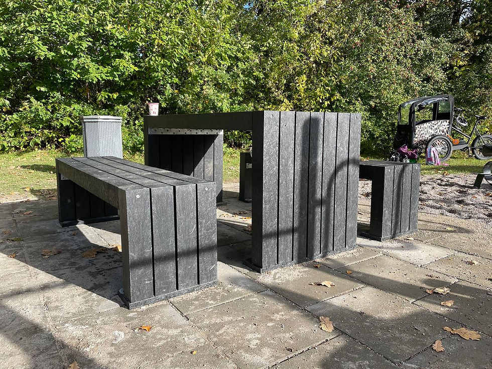 Μικρογραφία: Έπιπλα Πάρκου Μαύρο/Καφέ Υψηλής αντοχής 2πάγκοι+τραπέζι Κωδ: LDHV610 www.worldfamilytime.com