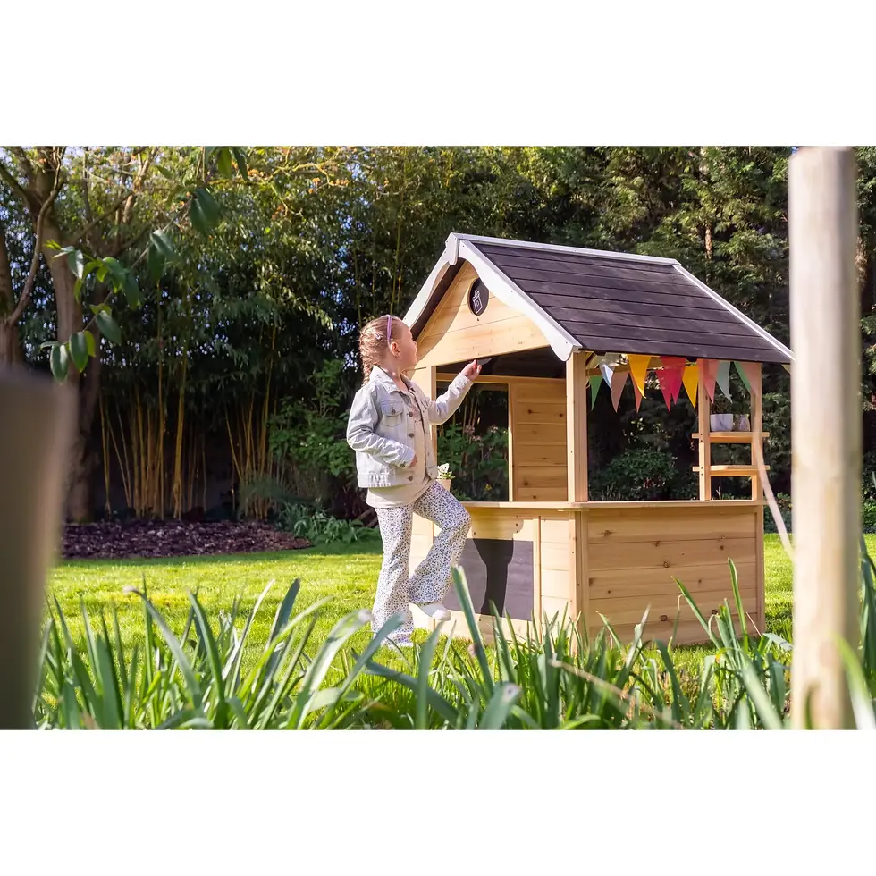 Μικρογραφία: Πλήρες Σπιτάκι Ξύλινο Φυσικό χρώμα Ύ155εκ. & 3 Δώρα Αξίας 58€ κωδ. EX50500000 worldfamilytime.com