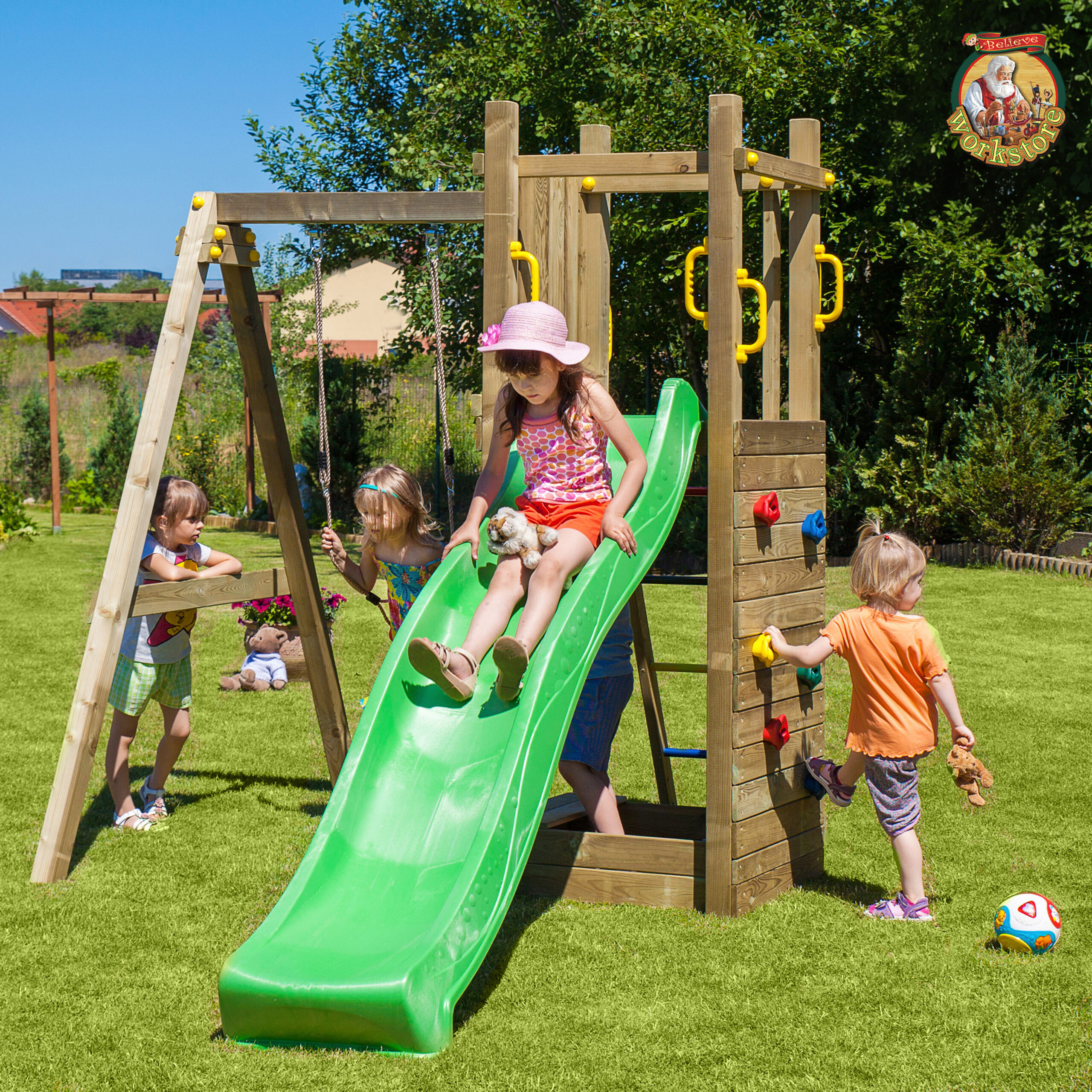 Παιδική Χαρά "Funny 3" με 1 κούνια και αμμοδόχο  5 σε 1 Κωδ. FS03245 www.worldfamilytime.com