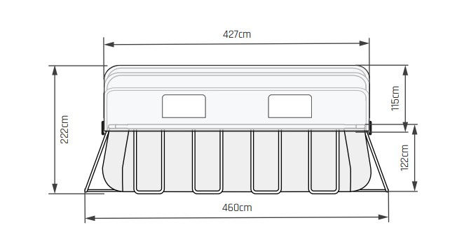 Μικρογραφία: Πισίνα καφέ ξύλου  XL460εκ./Β122εκ  Θόλο & Αντλία θερμότητας κωδ. EX30674210 www.worldfamilytime.com