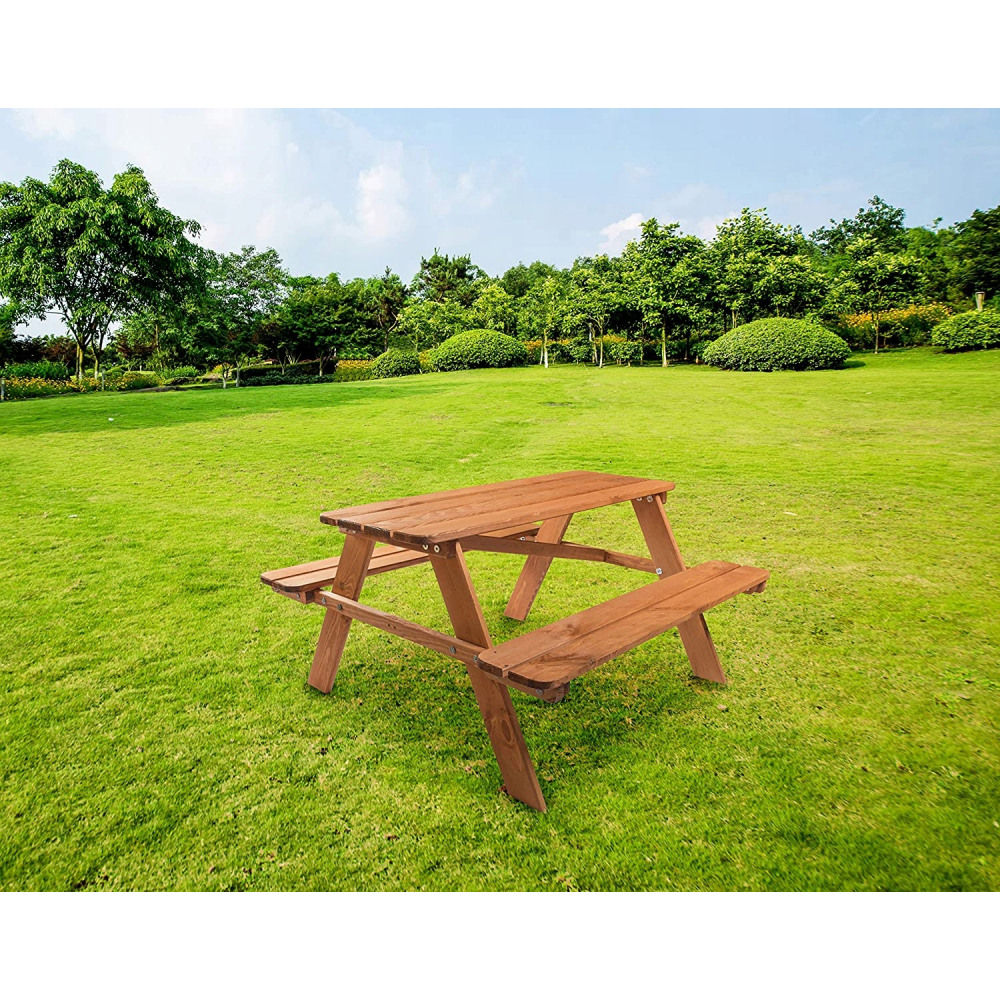 Παιδικό  παγκάκι για Πικ-νίκ  4 παιδιά σε Φυσικό Χρώμα Ξύλου  κωδ.ZRL001