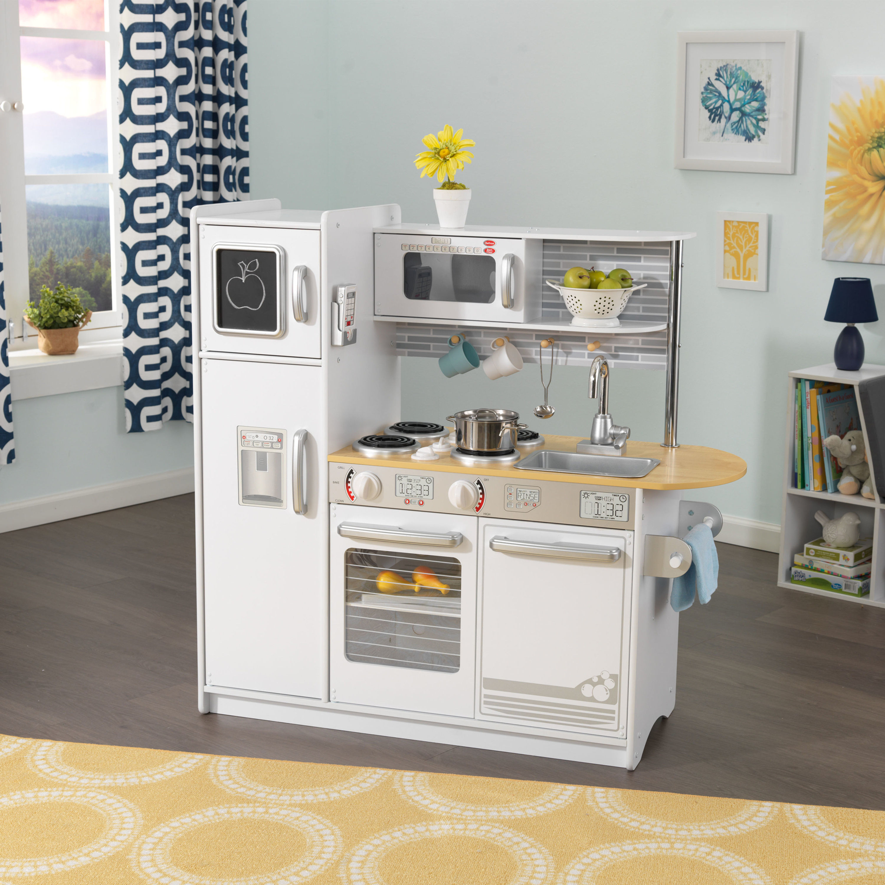 Μεγάλη Κουζίνα ξύλινη Uptown White Kitchen kidkraft Κωδ. 53364 www.worldfamilytime.com