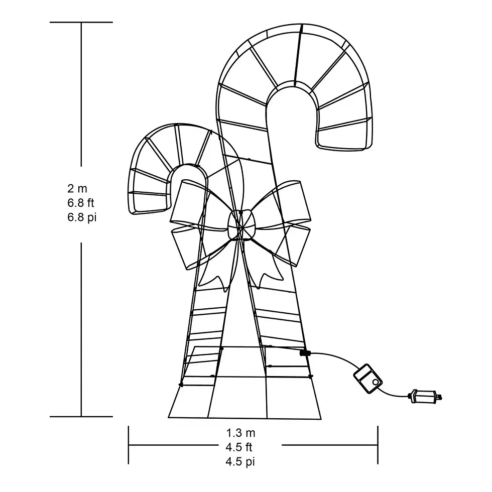 Μικρογραφία: Χριστουγεννιάτικα Μπαστούνια Καραμέλες  Υ2.10μ. 220 LED Κωδ. C383591 worldfamilytime.com