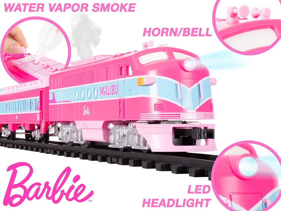 Μικρογραφία: New Barbie Τρένο Train Set O-Gauge τηλεχ/ριο & Καπνό Κωδ. 712116  www.worldfamilytime.com