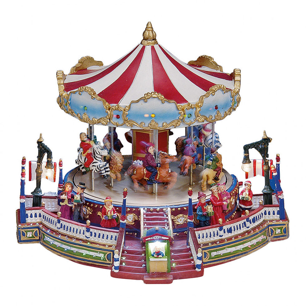 Μεγάλο Vintage Carousel  Χριστουγενιάτικο Πολύχρωμο  Μ30εκ. κωδ. ZGW10056475 ,  worldfamilytime.com