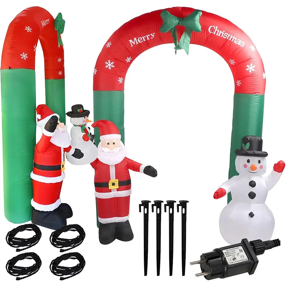 Μικρογραφία: Εντυπωσιακή Αψίδα Αγ.Βασίλης & Χιονάθρωπος  ΧXL Φουσκωτό  Υ240εκ. κωδ. ZK1915, worldfamilytime.com