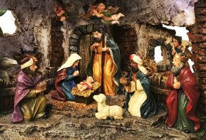 Μικρογραφία: Μοναδική Φάτνη Χειροποίητη  με κίνηση , μουσική & φως  32εκ. κωδ. LBR18243