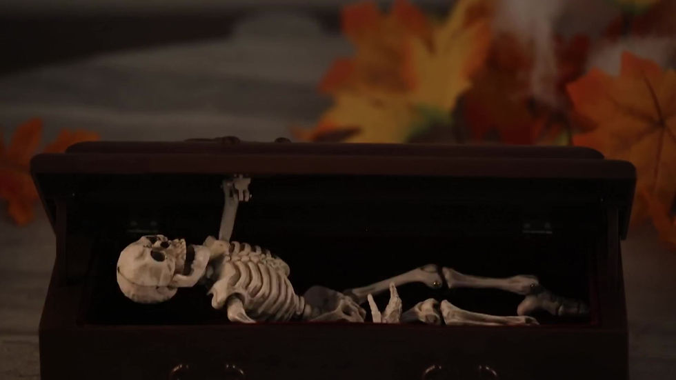 Μικρογραφία: Mr.Halloween Τρομακτικό  Skeleton Coffin 46εκ. κίνηση,ήχος & φώτα κωδ. 221342   www.worldfamilytime.com
