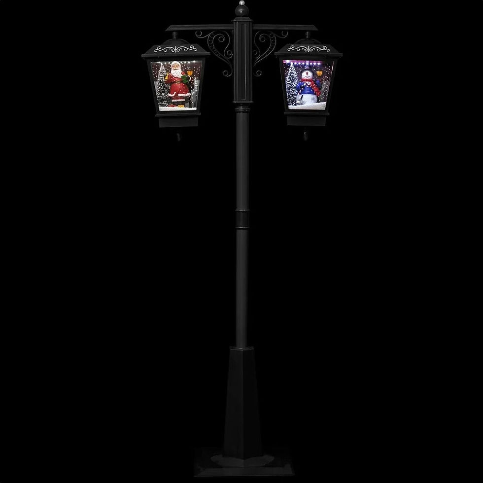 Μικρογραφία: Χριστουγεννιάτικος Φανοστάτης  Διπλό Φανάρι "Χρυσό" 190εκ.μουσική κωδ. ZJ878516D