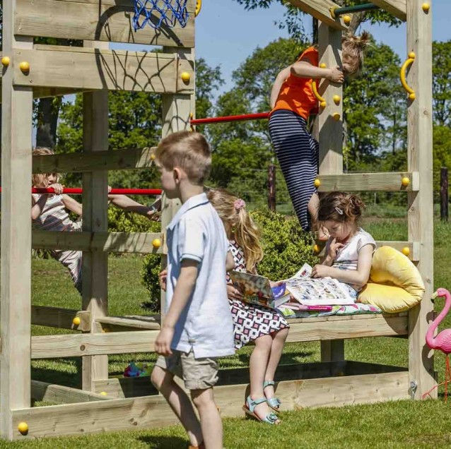 Μικρογραφία: Ξύλινος πύργος Crossfit ύψ.πλατφ.150εκ.+Αναρρίχ Χωρίς τσουλήθρα Κωδ. 008.001.009 www.worldfamilytime.com