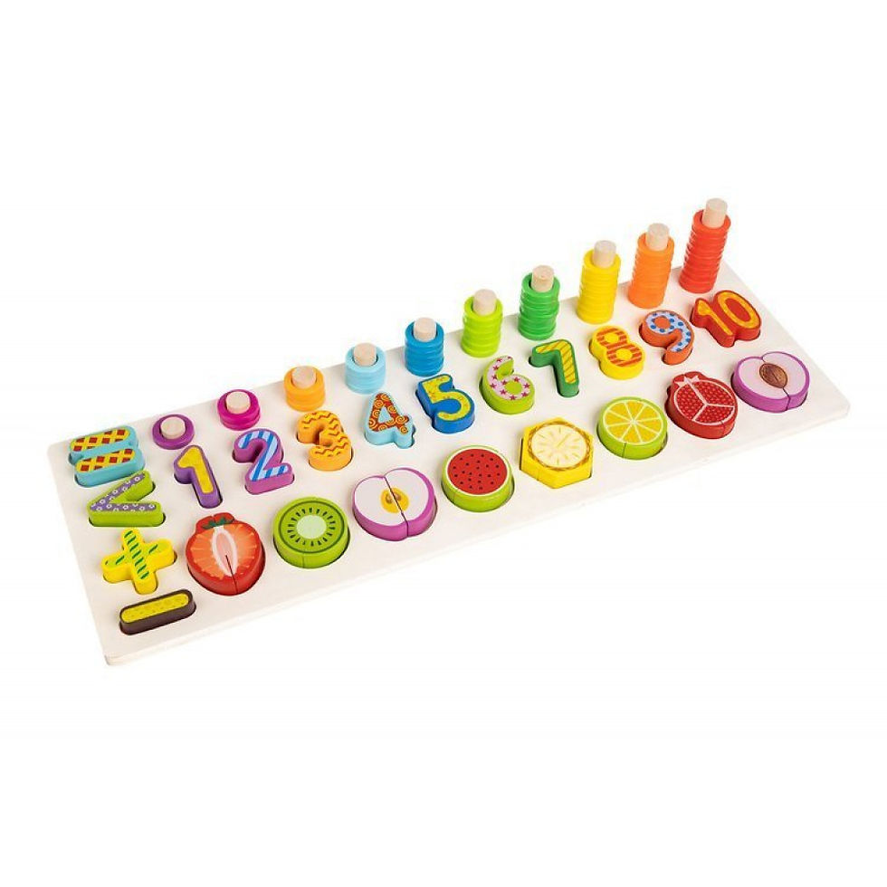 Εκπαιδευτικό χρωματιστό ξύλινο παζλ /άβακας/κοπής Κωδ. 14844