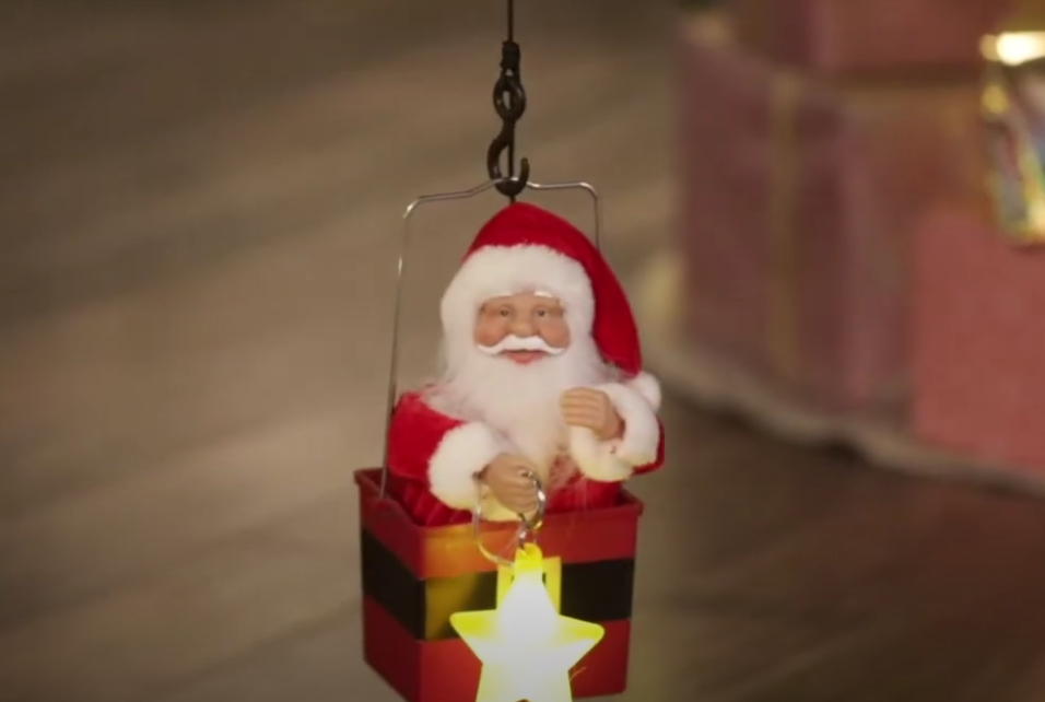 Μικρογραφία: Ο Άγ.Βασίλης με Ξωτικό & Γερανό ανεβαίνει  Y115εκ.Mr.Christmas Κωδ. 24192 worldfamilytime.com