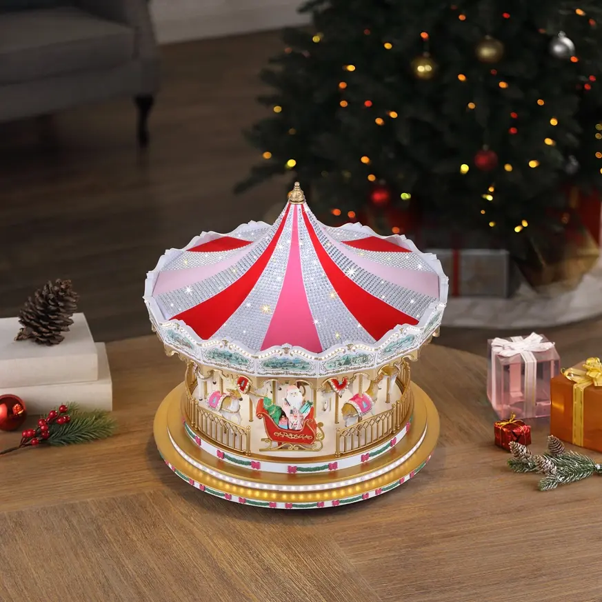 Μικρογραφία: Πολυτελές Sugarplum Carousel Swarovski 1.900 γνήσιους κρυστάλλους,44εκ.κωδ.14063,worldfamilytime.com