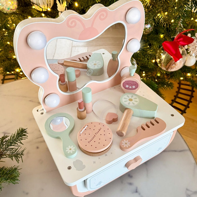 Ξύλινο Μπουντουάρ Πεταλούδας Καθρέφτης με LED + Καλλυντικά Κωδ. LKTP528 www.worldfamilytime.com