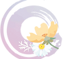 花と円のイラスト