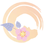 花と円のイラスト