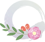 花と円のイラスト