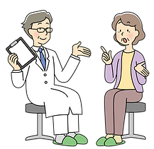 医師と女性のイラスト