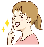 口を指さす女性のイラスト