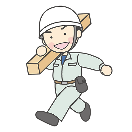 材木を持った作業員