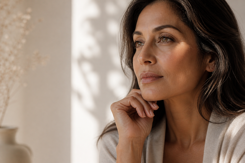 Woman with lovely skin due to well-balanced hormones