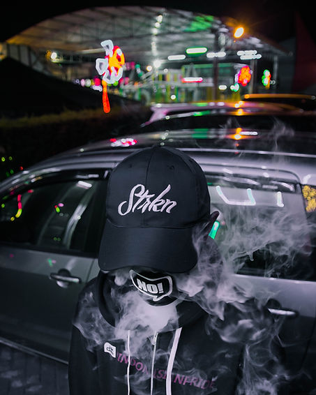 Smoker with Baseball Cap