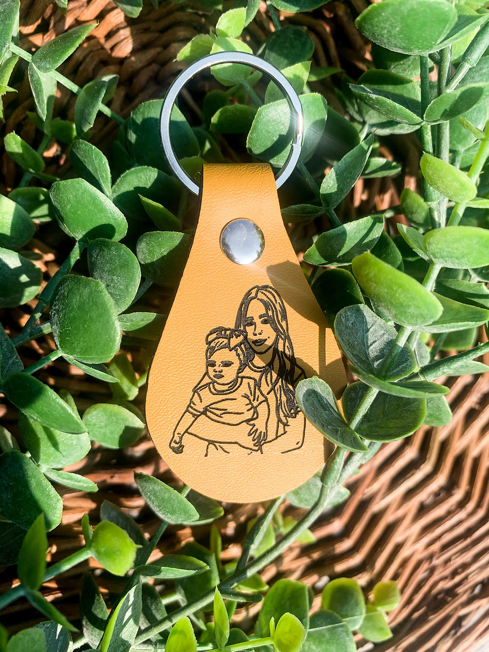Thumbnail: Leather Image Engraved Keychain