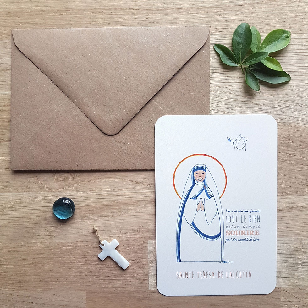 Carte Sainte Teresa de Calcutta - Flavie la ringlette