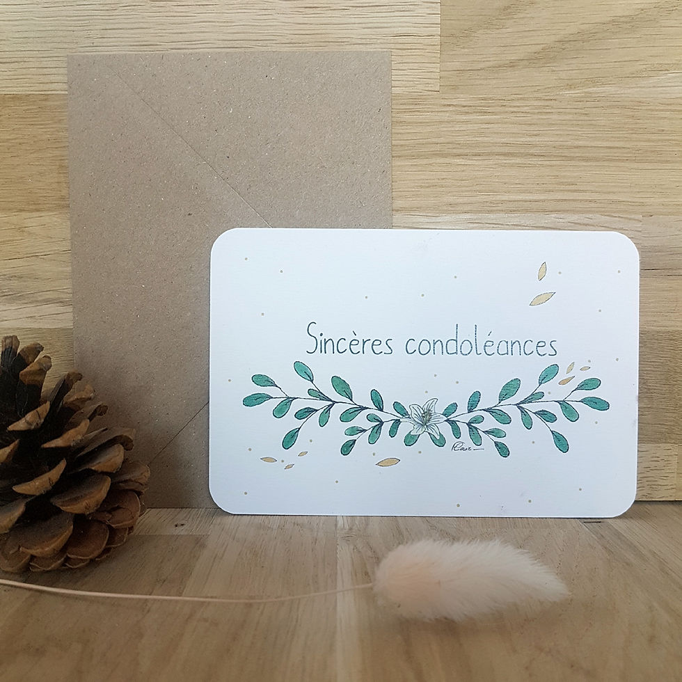 Carte Sincères condoléances (deuil) - Flavie la ringlette