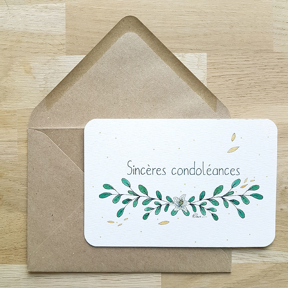 Carte Sincères condoléances (deuil) - Flavie la ringlette
