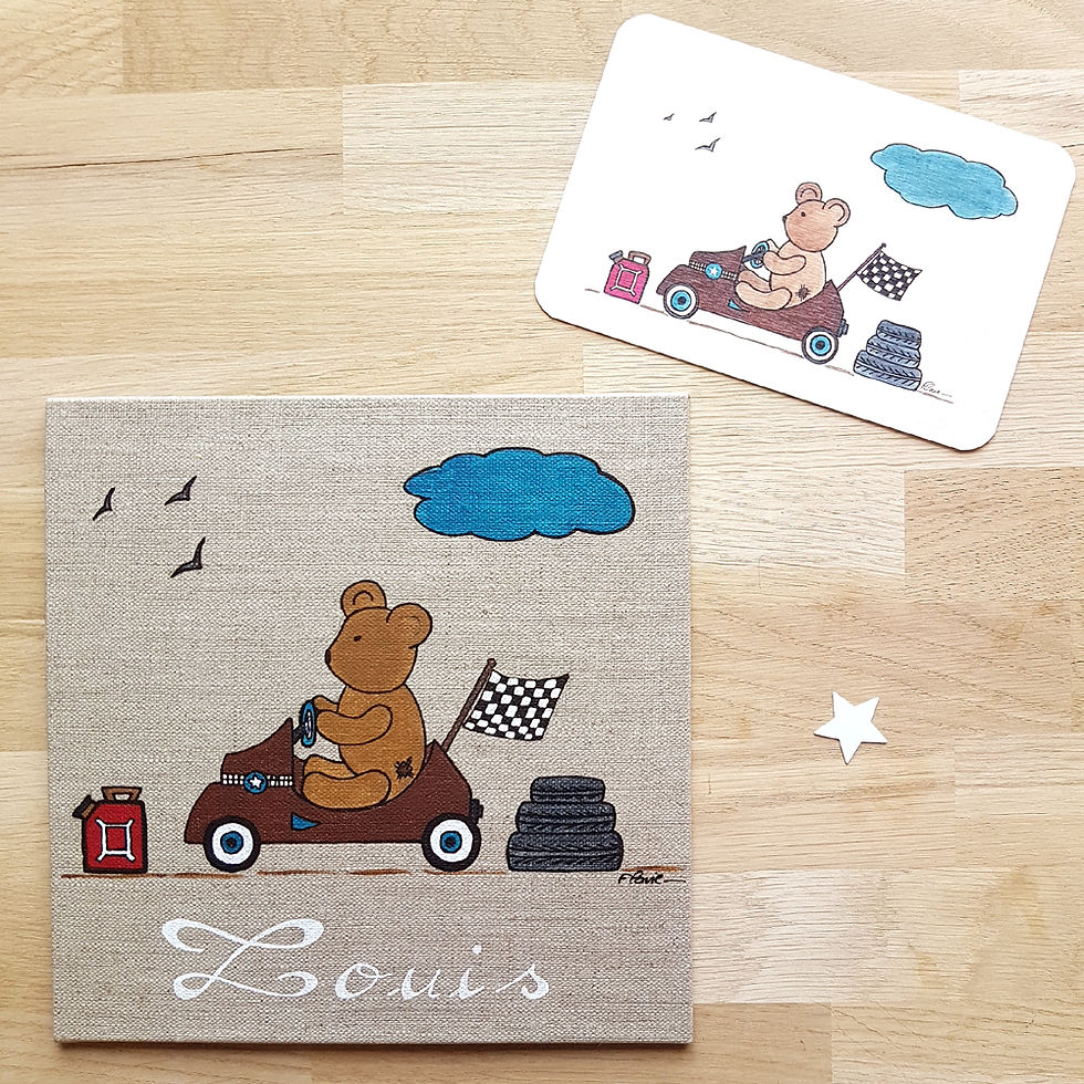Miniature : Toile Nounours pilote - Flavie la ringlette